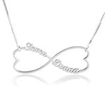 Infinity Double Name Heart Necklace