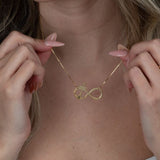 Gold necklace with an infinity symbol 