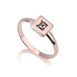 Initial Square Stackable Ring