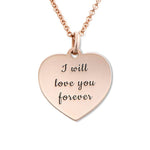 Rose gold engraved heart pendant