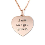 Rose gold engraved heart pendant