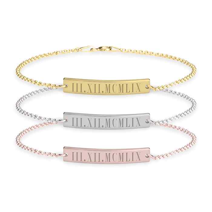 Personalized Roman Number Bracelet