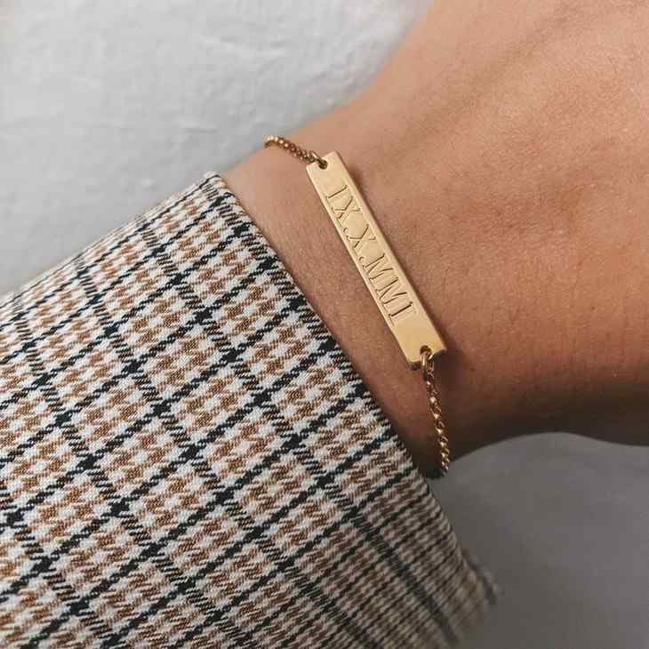 Personalized Roman Number Bracelet
