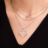 heart name necklace with two names