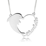 Dolphin Heart Name Necklace