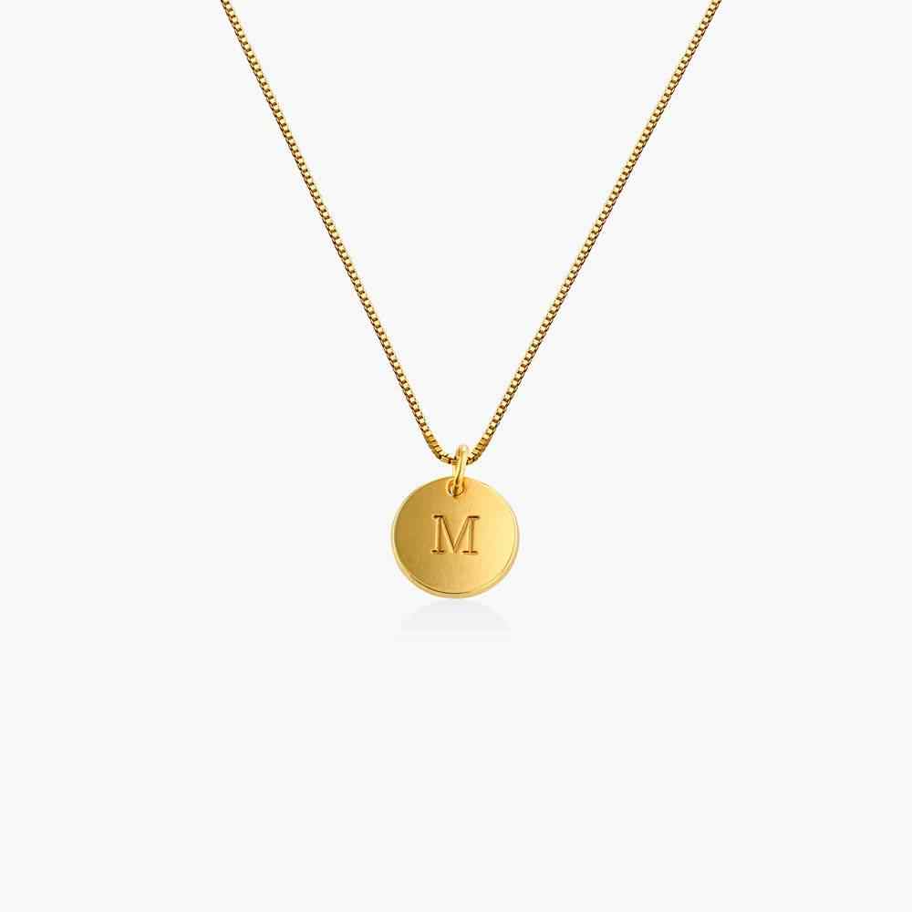 Engraved Initial Disc Necklace