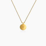 Engraved Initial Disc Necklace
