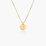 Personalized Initial Disc Letter With Diamond