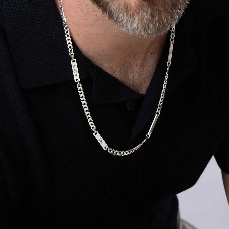 Personalized Multi Name Necklace For Men