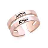 Personalized Two Name Engraved Ring