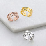 Personalized Two Name Engraved Ring