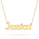 Gold 'Jessica' necklace in Bold Font