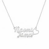 Personalized Double Name Necklace with Heart