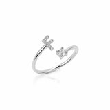 Personalized Moissanite Initial Ring