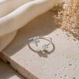 Personalized Moissanite Initial Ring