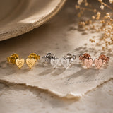Personalized Heart Initial Stud Earrings