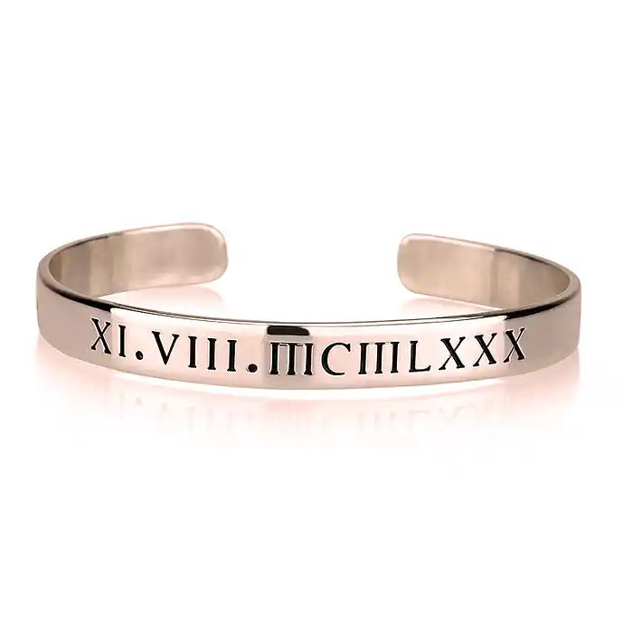 Roman Numeral Cuff Bracelet
