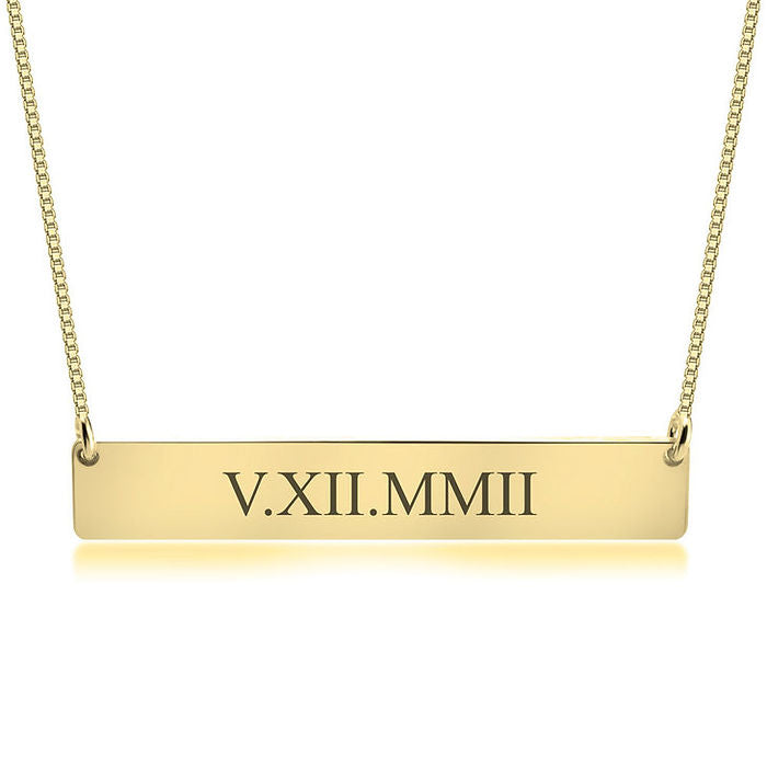 Roman Numeral Date Necklace