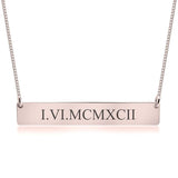 Roman Numeral Date Necklace