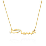 Signature-style Arabic Name Necklace with birthstone