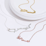 Signature-style Arabic Name Necklace with birthstone