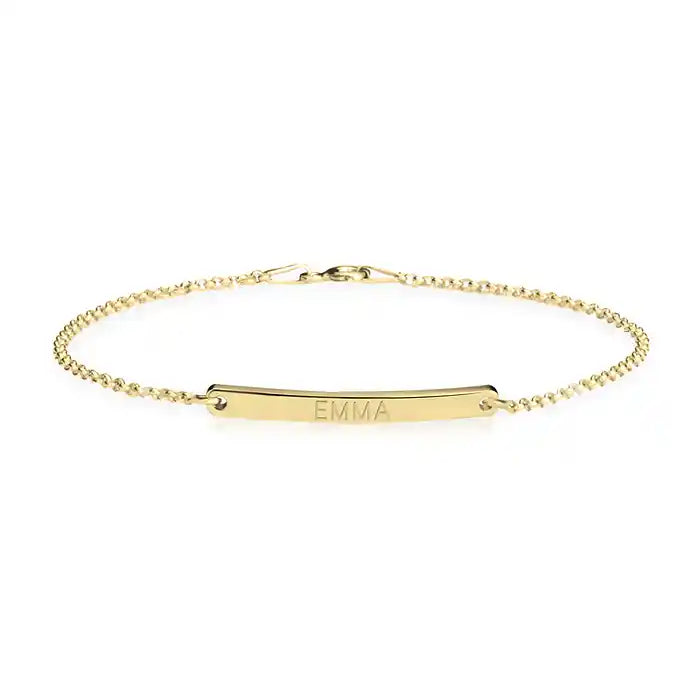 Skinny Engraved Bar Bracelet