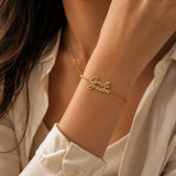 Two Name Bracelet With Heart