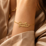 Two Name Bracelet With Heart