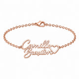 Two Name Bracelet With Heart