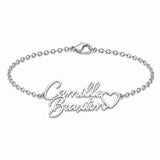 Two Name Bracelet With Heart