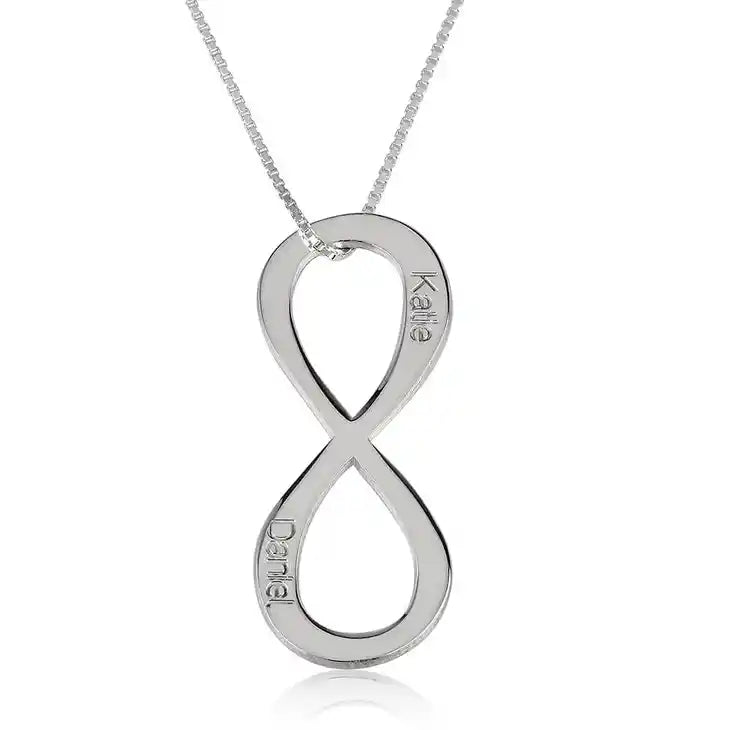 Silver infinity pendant necklace