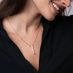 18k Rose-Gold platted vertical bar necklace with birthstones – customizable jewelry gift