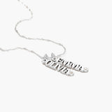 English Capital Vertical Name Necklace With Diamond