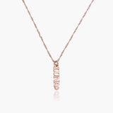 English Capital Vertical Name Necklace With Diamond