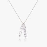 English Capital Vertical Name Necklace With Diamond