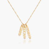 English Capital Vertical Name Necklace With Diamond