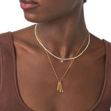 English Capital Vertical Name Necklace With Diamond