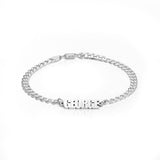Thick Chain Name Bracelet in Sterling Silver